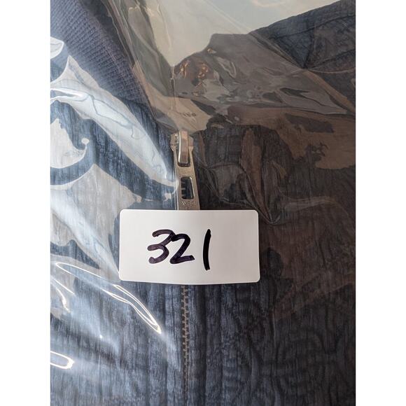 Avec Les Filles Anthropologie Blue Quilted Textured Boho Bomber Jacket Large - Picture 10 of 10